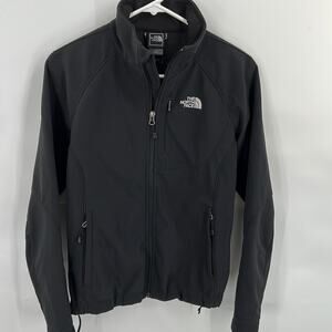 The North Face Women's Black 3 Zip Pockets Front Soft Shell Zip Jacket Small